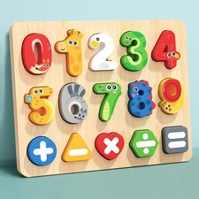 Wooden Number Puzzle Jigsaw for Kindergarten Ages 3 4 5 and up Holiday Gifts