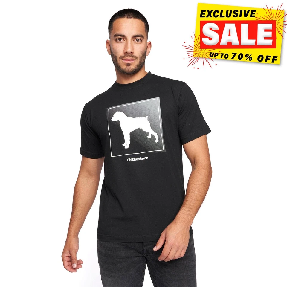 One True Saxon Braice Mens Casual Designer Graphic T-Shirt Black