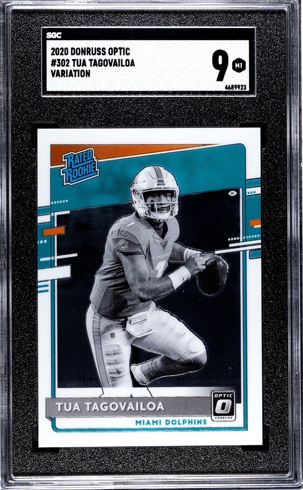 2020 Donruss Optic Tua Tagovailoa Variation RC SGC 9 #302 Dolphins