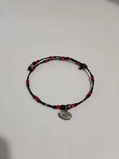 Georgia Black and Red Beaded Wired Choker by Ann Peden
