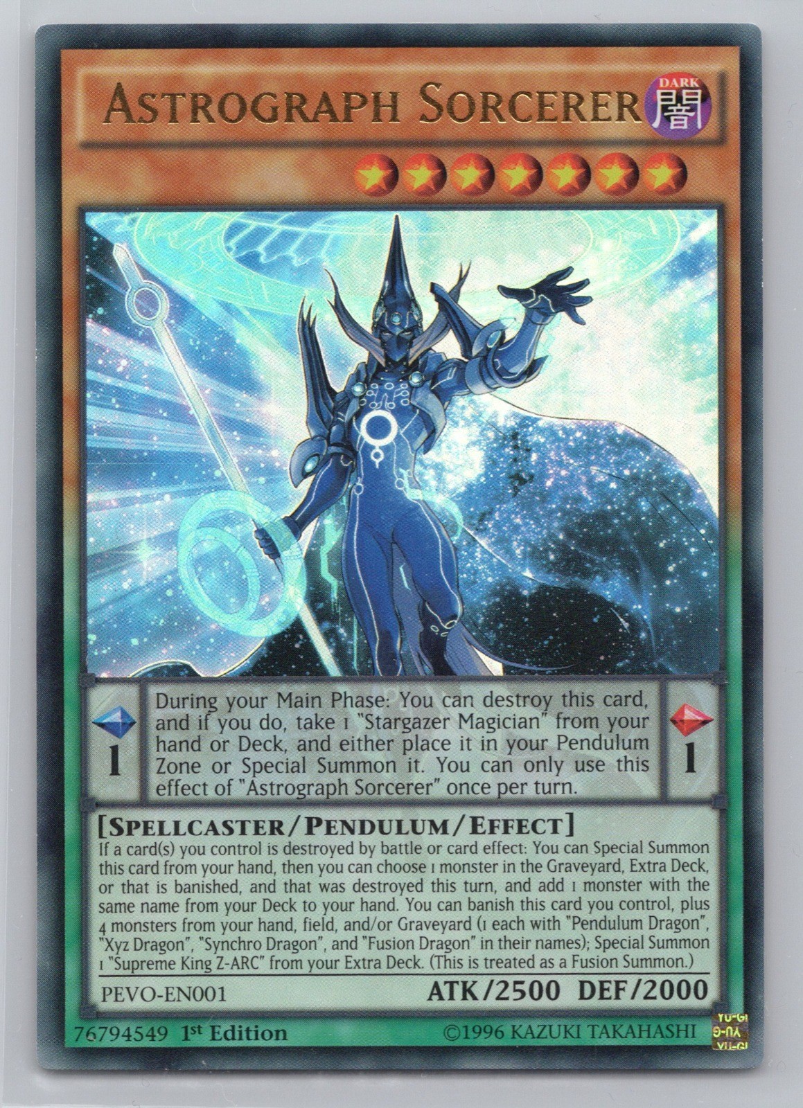 Astrograph Sorcerer Ultra Rare Pendulum Evolution PEVO-EN001 NM