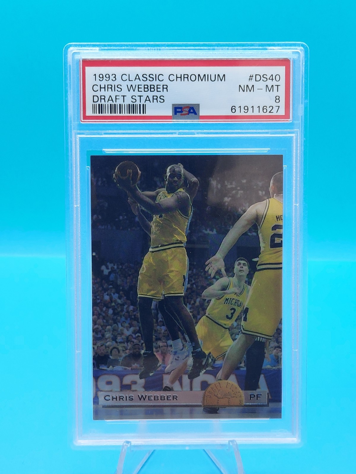 CHRIS WEBBER - 1993 Classic Chromium #DS40 Draft Stars - PSA NM-MT 8 view 3