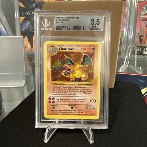 Pokemon Charizard Base Set Shadowless Holo Rare #4 BGS 8.5