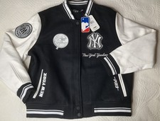 NWT 350 RARE Pro Standard Pearl NY Yankees Wool Varsity Jacket Women  s L