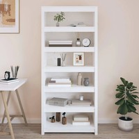 BüCherregal Massivholz Kiefer Weiß 80X35X183 Cm Standregal
