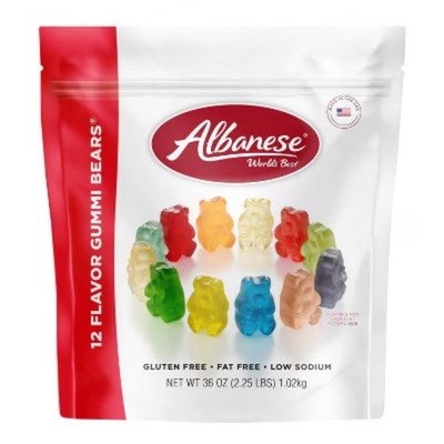 12 Flavor Gummi Bears Candy - 36oz