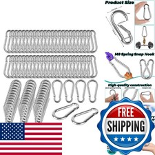 ACXFOND 100 Pack 3" Galvanized Steel Spring Snap Hook M8 5/16" Carabiner Clip