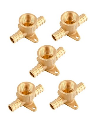 1/2x1/2x1/2 Inch Female NPT DropEar Tee Pex Brass Barb Crimp Fitting 5 PCS