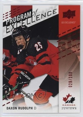 2025 Team Canada Juniors Program of Excellence Exclusives /100 Daxon Rudolph h8y