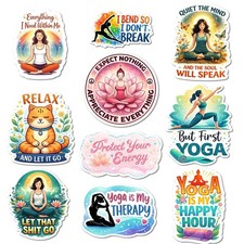 10pcs Yoga Stickers Gifts for Yoga Lovers Women Wellness Multiple Different Desi