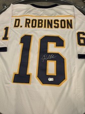 Denard Robinson Autographed/Signed Jersey Beckett Sticker White Jersey