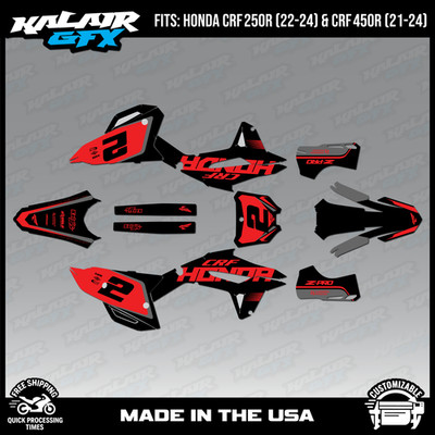 Graphics Kit for Honda CRF250R (22-24) / CRF450R (21-24) Flight-RED-SHIFT