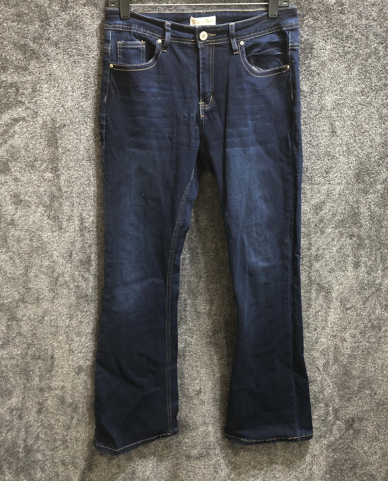 Bamboo Jeans Womens 11 Dark Wash Bootcut Embroidered Floral Pockets Stretch