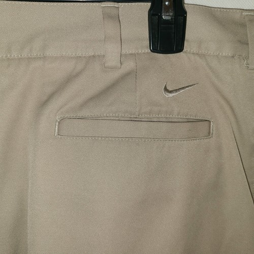 Nike Golf Fit Dry Mens Size 34 Pleated Golf Shorts Khaki - Picture 7 of 9