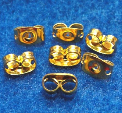 100Pcs. Gold-Plated Butterfly EARRING BACKS 6mm x 4mm Tibetan Findings EB12