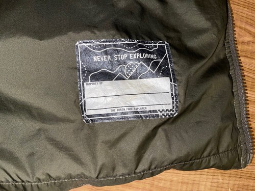 North Face 550 Goose Down Olive Green Puffer Jacket Girls XL 18 Lightweight - Picture 8 of 11
