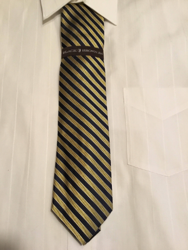Black Brown 100% Silk Men's Tie - Picture 2 of 4
