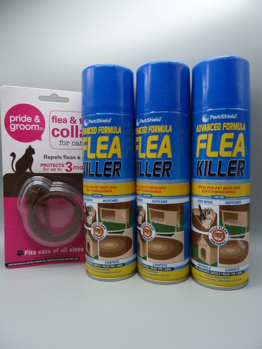 TINS HOUSEHOLD FLEA SPRAY KILLER BOMB CAT FLEA TICK COLLAR