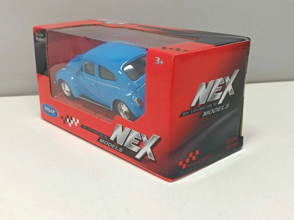 Volkswagen Beetle Maggiolino Blu Blue - Welly Nex 1:43 Nuovo - Immagine 3 di 4