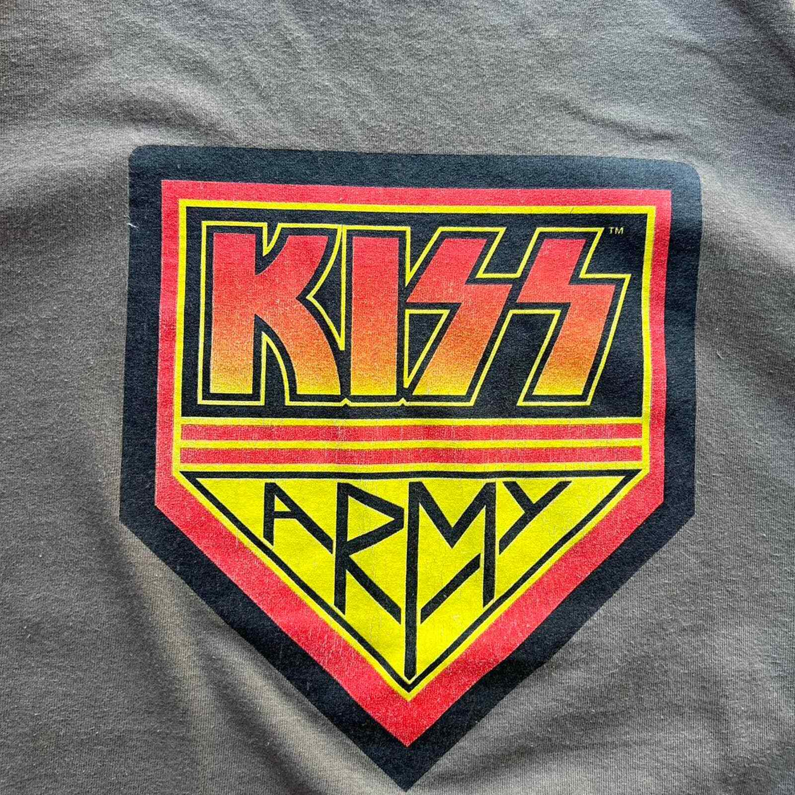 T-shirt Kiss Army Taille L - Coton Premium - Sérigraphie Métal - Noir - Neuf Sans étiquettes