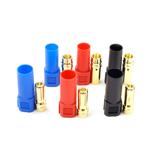 XT150 6MM Bullet Connector Male/Female 60A Lipo Battery Plug Set Red/Black/Blue - Picture 4 of 17