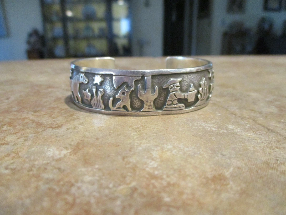 UNIQUE Vintage Navajo BECENTI Sterling Silver HORSE STORYTELLER