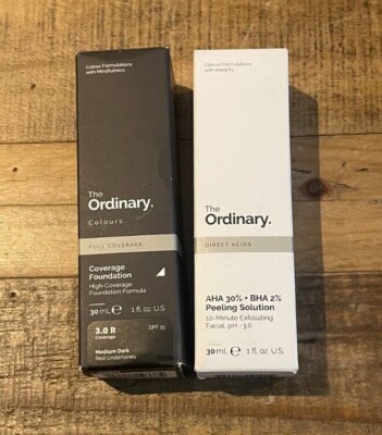 THEORDINARY PEELING SOLUTION & COVER FOUNDATION MEDIUM DARK 30ML BRANDNEU