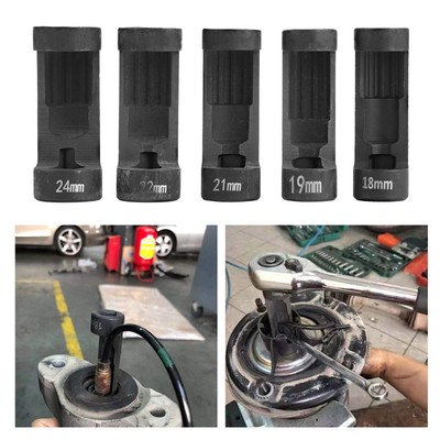 5pcs 12 Point 1/2 Drive Strut Nut Socket 18mm 19mm 21mm 22mm 24mm For Hex Wrench