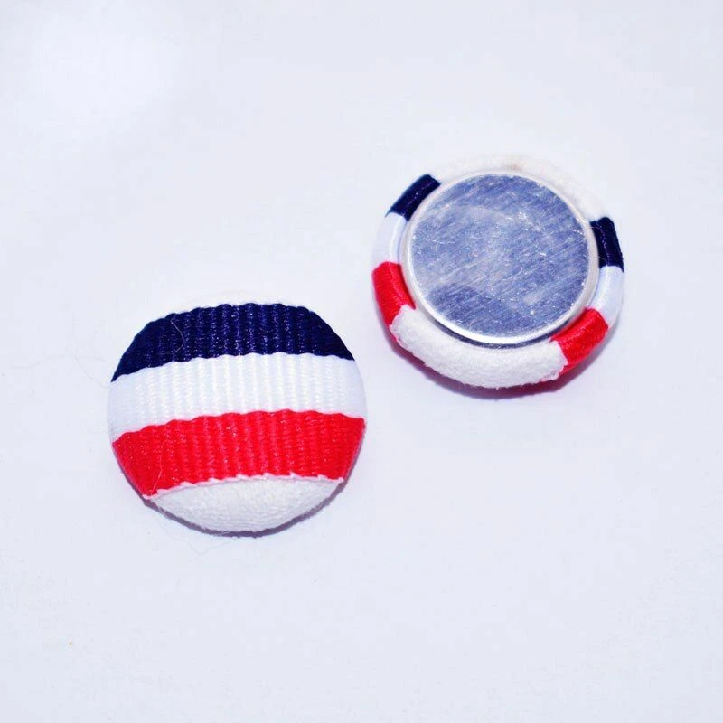 50pcs/lot Jacquard Flag Covered Buttons 18mm Round Flat Backs Button Sewing Craf - Image 2 of 4