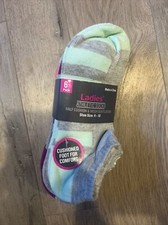 Ladies Athletic Socks 6pack- Half Cushion  Mesh Ventilation Size 4-10, Ankle