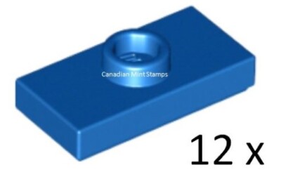 New Lego 12x Blue Plate 1x2 1 Stud Groove Bottom Stud Holder Jumper 15573 78823