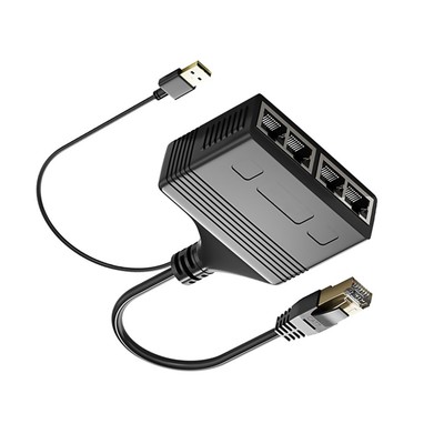 1 to 4 Socket RJ45 Ethernet Cable LAN Network Internet Splitter Adapter 1000Mbps