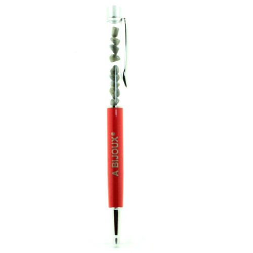 Stylo minéraux Labradorite de Finlande. Couleur Rouge.