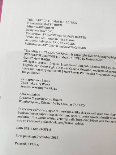 The Heart of Thomas (Fantagraphics Books, 2012) Hardcover, First Edition - Picture 2 of 5