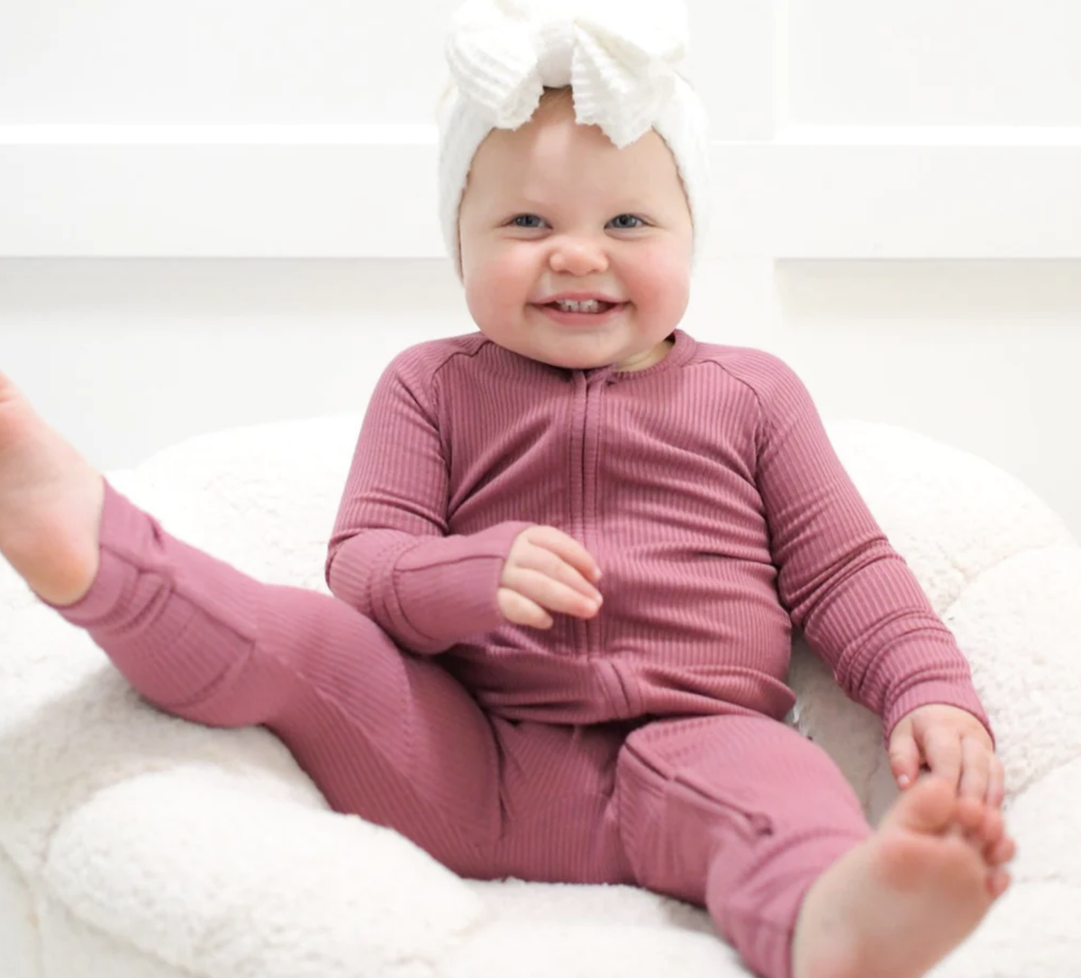 MILLIE ROO Zip Romper Mauve Ribbed 18-24 Months Toddler One