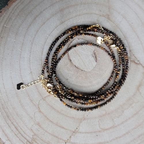 Tigers eye choker necklace minimalist crystal healing jewellery - Picture 5 of 6