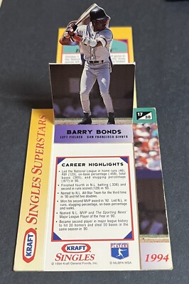 Barry Bonds 1994 KRAFT SINGLES Superstars #17 SAN FRANCISCO GIANTS