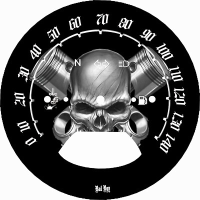 Skull Faceplate Speedometer – Fits Kawasaki Vulcan 900 & 1500 Nomad 01-Newer