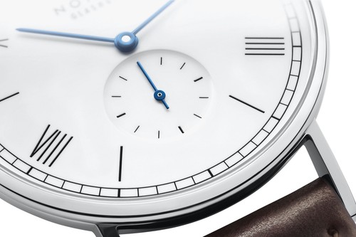 NOMOS Glashutte Ludwig 38 Manual Wind White Dial Brown Leather Mens Watch 237 - Bild 5 von 6