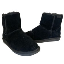 Minnetonka Suede Ankle Boots Winter Warm Black Boots Size 8