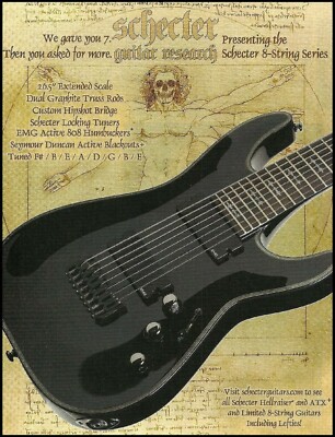 The Schecter 8-String Series Limited Edition Guitar ad 8 x 11 advertisement