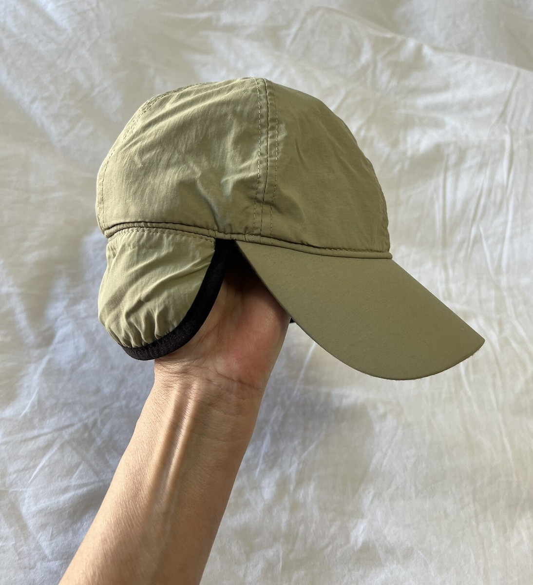 【レア】 Eddie Bauer ear muff knit fleece Eddie Bauer | Green Windcutter Fleece Ear Flaps One Size OS Hat