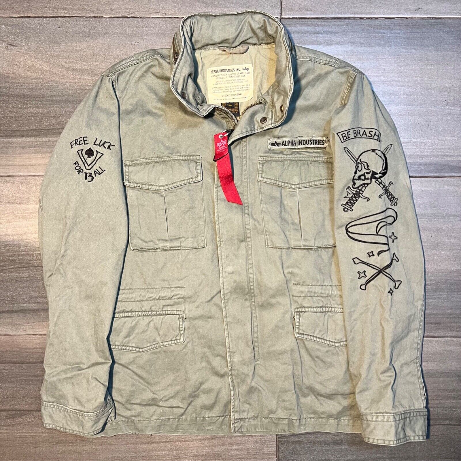 Alpha Industries M-65 Field | USA Army Large Green Mens Embroidered eBay Jacket