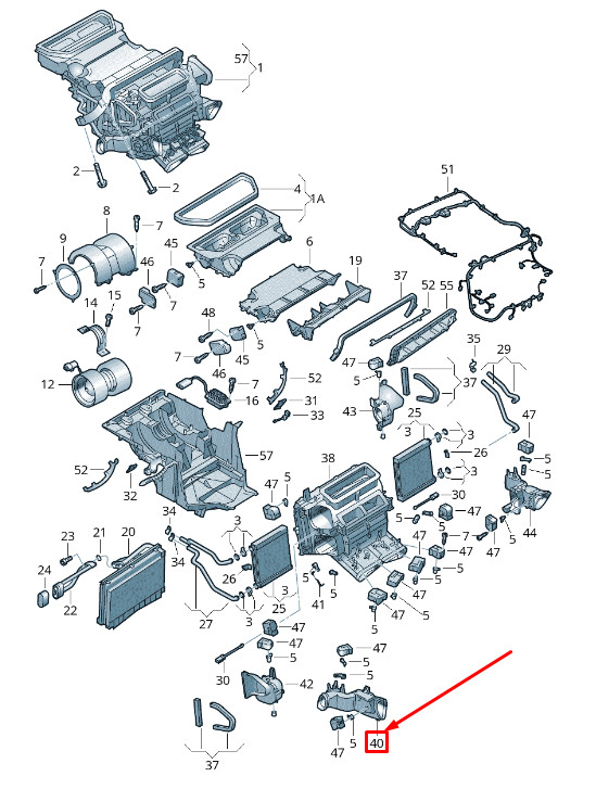 Guide d'air moteur gauche pour Volkswagen Phaeton 3D, 3D1820689, d'origine