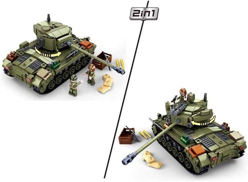 WW2 M26 Pershing US Medium Tank 742pcs - US Army WW2 1943 Building Blocks Set - Picture 3 of 5
