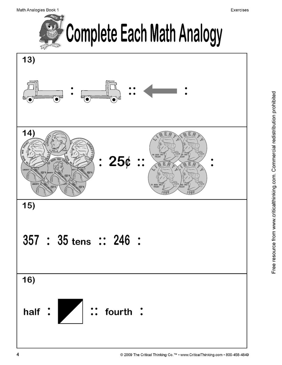 Math Analogy Worksheets Free Analogies Worksheets | Education.com