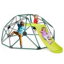 Kids Climbing Dome W/ Slide  Fabric Cushion Garden Yard Green Gift Kids Playset