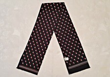 FRANCE-VINTAGE AUTHENTIC PO LOGO GEOMETRIC BLUE BLUE DOUBLE LONG MENS SCARF