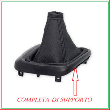 PER FIAT TIPO 2015-2024 CUFFIA LEVA CAMBIO ECOPELLE NERA CUCITURE + CORNICE