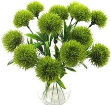 10 Pcs GREEN Dandelion Bouquet Fake Artificial Lifelike Dandelions Bride